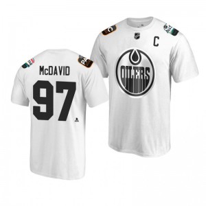 Oilers Connor McDavid White 2019 NHL All-Star T-shirt - Sale