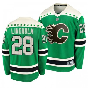 Flames Elias Lindholm 2020 St. Patrick's Day Replica Player Green Jersey - Sale