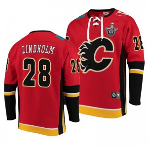 2020 Stanley Cup Playoffs Flames Elias Lindholm Jersey Hoodie Red - Sale