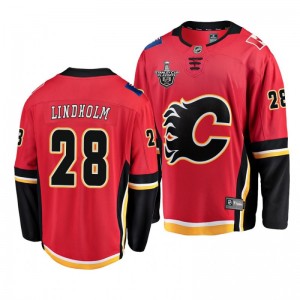 Flames Elias Lindholm 2020 Stanley Cup Playoffs Home Red Jersey - Sale
