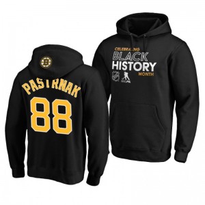Bruins David Pastrnak 2020 Black History Month Pullover Black Hoodie - Sale