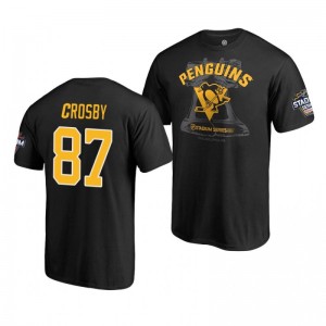 Penguins Sidney Crosby 2019 NHL Stadium Series Coors Light Blue Line Black T-Shirt - Sale