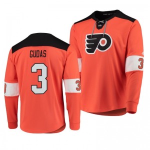 Flyers Radko Gudas Orange Adidas Platinum Long Sleeve Jersey T-Shirt - Sale