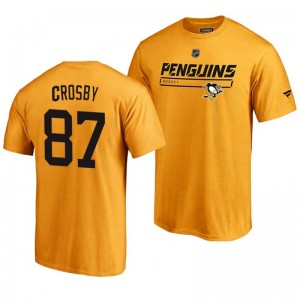 Pittsburgh Penguins Sidney Crosby Gold Rinkside Collection Prime Authentic Pro T-shirt - Sale