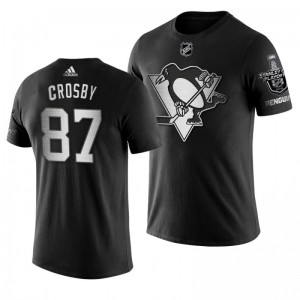 2019 Stanley Cup Playoffs Bound Pittsburgh Penguins Sidney Crosby Black Blocker Men's T-shirt - Sale