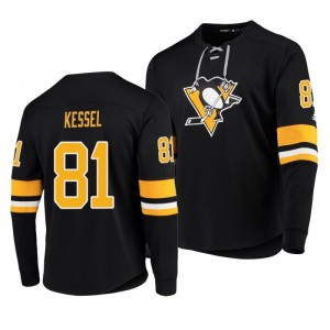 Penguins Phil Kessel Black Platinum Long Sleeve Jersey T-Shirt - Sale