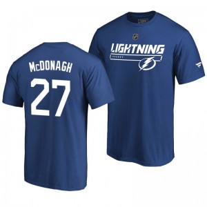 Tampa Bay Lightning Ryan McDonagh Blue Rinkside Collection Prime Authentic Pro T-shirt - Sale