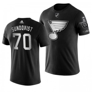 2019 Stanley Cup Playoffs Bound St. Louis Blues Oskar Sundqvist Black Blocker Men's T-shirt - Sale