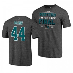 Sharks 2019 Stanley Cup Playoffs Marc-Edouard Vlasic Western Conference Finals Gray T-Shirt - Sale