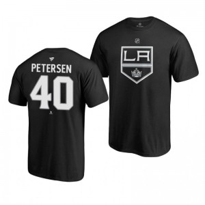 Cal Petersen Kings Black Authentic Stack T-Shirt - Sale