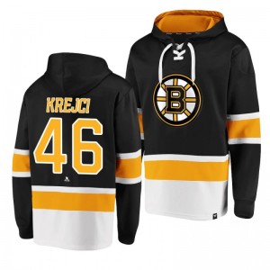 Bruins David Krejci Dasher Player Lace-Up Black Hoodie - Sale