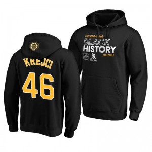 Bruins David Krejci 2020 Black History Month Pullover Black Hoodie - Sale