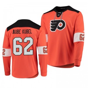 Flyers Nicolas Aube-Kubel Orange Adidas Platinum Long Sleeve Jersey T-Shirt - Sale