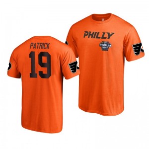 Flyers Nolan Patrick 2019 NHL Stadium Series Name and Number Orange T-Shirt - Sale