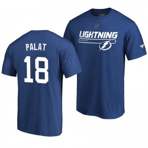 Tampa Bay Lightning Ondrej Palat Blue Rinkside Collection Prime Authentic Pro T-shirt - Sale