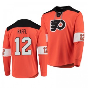 Flyers Michael Raffl Orange Platinum Long Sleeve Jersey T-Shirt - Sale