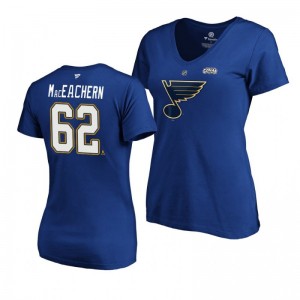Blues 2019 Stanley Cup Final Mackenzie MacEachern Authentic Stack Blue Women's T-Shirt - Sale