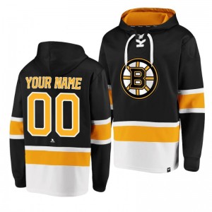 Bruins Custom Dasher Player Lace-Up Black Hoodie - Sale