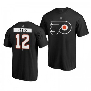 Kevin Hayes Flyers Black Authentic Stack T-Shirt - Sale