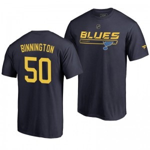 St. Louis Blues Jordan Binnington Blue Rinkside Collection Prime Authentic Pro T-shirt - Sale