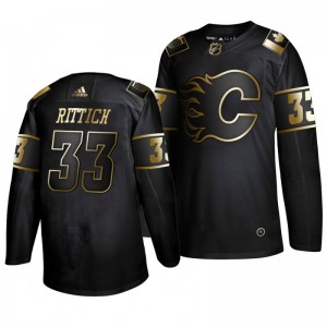 Flames David Rittich Black Golden Edition Authentic Adidas Jersey - Sale