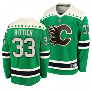 Flames David Rittich 2020 St. Patrick's Day Replica Player Green Jersey - Sale