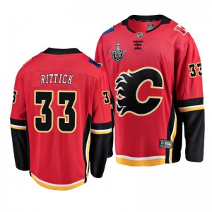 Flames David Rittich 2020 Stanley Cup Playoffs Home Red Jersey - Sale