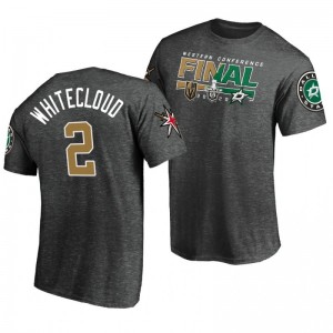 Golden Knights Zach Whitecloud Charcoal 2020 Stanley Cup Playoffs Western Conference Final Matchup Tee - Sale
