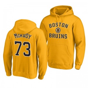 Bruins Charlie McAvoy Team Victory Arch Pullover Gold Hoodie - Sale