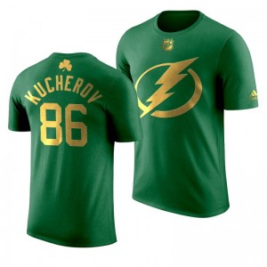 NHL Lightning Nikita Kucherov 2020 St. Patrick's Day Golden Limited Green T-shirt - Sale