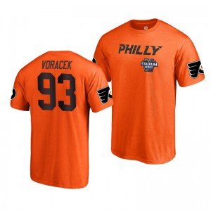 Flyers Jakub Voracek 2019 NHL Stadium Series Name and Number Orange T-Shirt - Sale