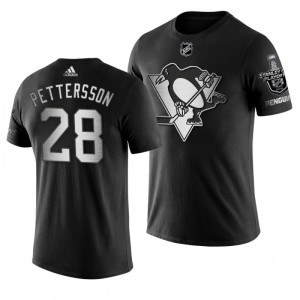 2019 Stanley Cup Playoffs Bound Pittsburgh Penguins Marcus Pettersson Black Blocker Men's T-shirt - Sale