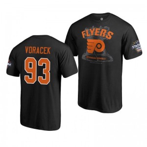 Flyers Jakub Voracek 2019 NHL Stadium Series Coors Light Blue Line Black T-Shirt - Sale