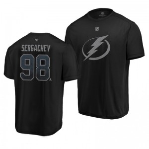 Mikhail Sergachev Tampa Bay Lightning Black Performance Third Jersey Name and Number T-Shirt - Sale