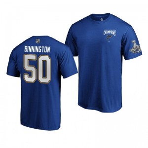 2019 Stanley Cup Champions Blues Royal Line Change Jordan Binnington T-Shirt - Sale