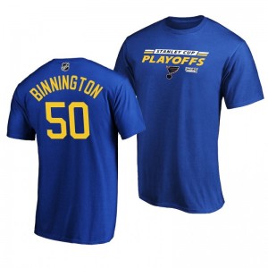 2020 Stanley Cup Playoffs Bound Top Blues Jordan Binnington Royal T-Shirt - Sale