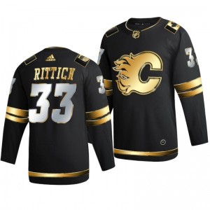 Flames David Rittich Black 2021 Golden Edition Limited Authentic Jersey - Sale