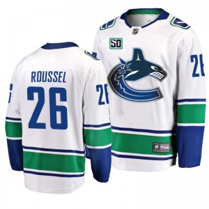 Canucks Antoine Roussel 50th Anniversary White Jersey - Sale