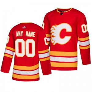 Custom Flames Red Adidas Authentic Third Alternate Jersey - Sale