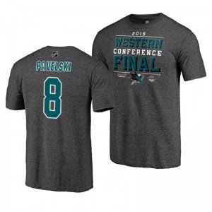 Sharks 2019 Stanley Cup Playoffs Joe Pavelski Western Conference Finals Gray T-Shirt - Sale