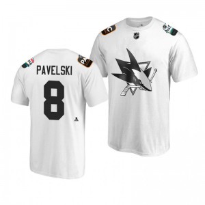 Sharks Joe Pavelski White 2019 NHL All-Star T-shirt - Sale