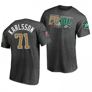 Golden Knights William Karlsson Charcoal 2020 Stanley Cup Playoffs Western Conference Final Matchup Tee - Sale