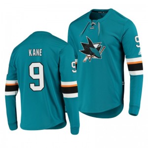 Sharks Evander Kane Teal Platinum Long Sleeve Jersey T-Shirt - Sale