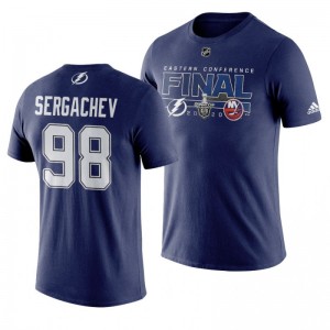 2020 Stanley Cup Playoffs Lightning Mikhail Sergachev Royal Eastern Conference Final Matchup T-Shirt - Sale