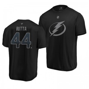 Jan Rutta Tampa Bay Lightning Black Performance Third Jersey Name and Number T-Shirt - Sale