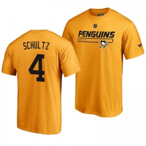Pittsburgh Penguins Justin Schultz Gold Rinkside Collection Prime Authentic Pro T-shirt - Sale