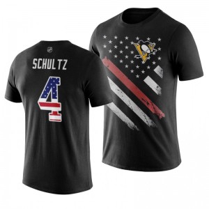 Justin Schultz Penguins Black Independence Day T-Shirt - Sale