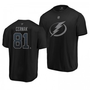 Erik Cernak Tampa Bay Lightning Black Performance Third Jersey Name and Number T-Shirt - Sale