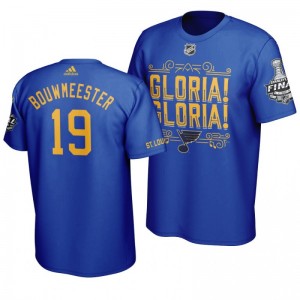 Jay Bouwmeester Blues Navy Stanley Cup Final Gloria T-Shirt - Sale