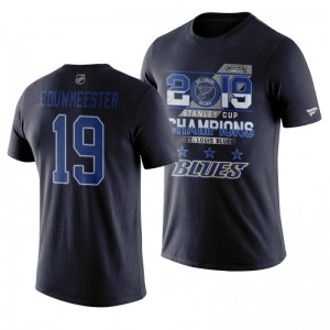 Blues 2019 Stanley Cup Champions Performance Jay Bouwmeester T-Shirt - Blue - Sale